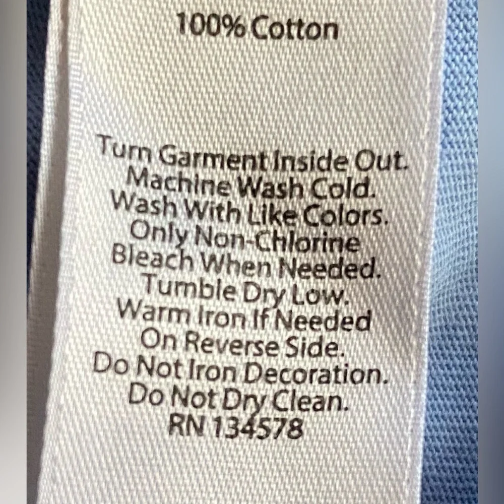 Vineyard Vines Men’s Size XL Light Blue 100% Cotton Long‎ Sleeve Graphic Shirt